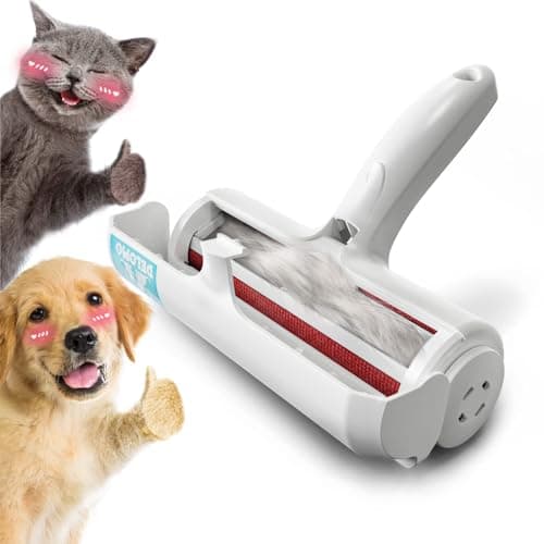 DELOMO Pet Hair Remover Roller: Reusable Lint Roller with Large Fur Bin - Portable Cat and Dog Hair Remover for Couch, Bedding, Car, Rugs & Furniture, Effective and Eco-Friendly, for Multi-Pet Homes - Image 1