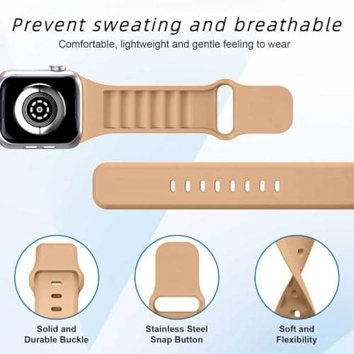 8 Pack Sport Band Compatible with Apple Watch Bands Women Men 40mm 38mm 41mm 42mm 44mm 45mm 49mm 46mm,Silicone Waterproof Strap for iWatch Apple Watch Series11 10 9 8 7 6 5 4 3 2 1 SE Ultra - Thumbnail 2