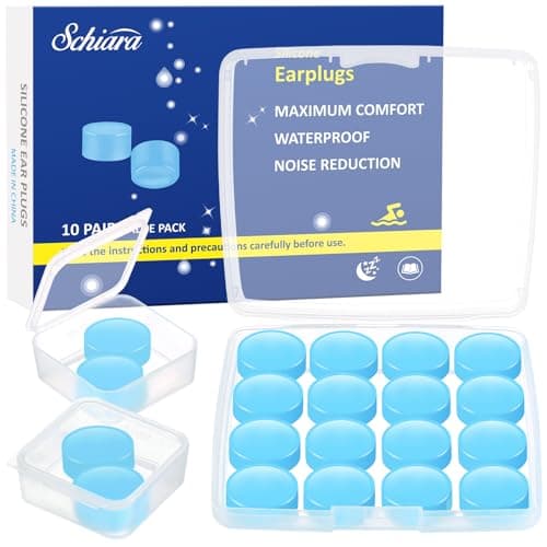 Ear Plugs for Sleeping, 20 Moldable Noise Cancelling Silicone Earplugs for Swimming, Snoring, Sleep and Studying, Blue