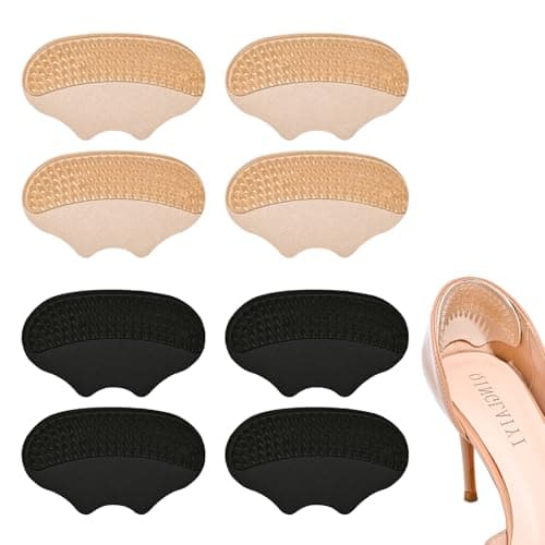 XINIFOOT Heel Pads for Loose Shoes, 4 Pairs Heel Inserts Grips for Women, Blister Prevention Heel Protector Cushion Liners, Shoe Fillers for Secure Fit (Beige & Black) - Image 1