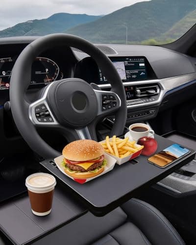 LXENSYENGX Car Steering Wheel Desk for Laptop, Portable Car Steering Wheel Tray for Eating & Work, Multipurpose Travel Car Table, Steering Wheel Mounted Desk (Parked Use Only) - Thumbnail 6