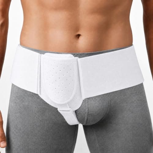 ZYHBLZX Hernia Belts for Men & Women,Fits Left or Right Side,Hernia Belts for Men Truss Support,Adjustable Waist Strap,Pre-Op & Post-Op Use-XS/S(White) - Image 1