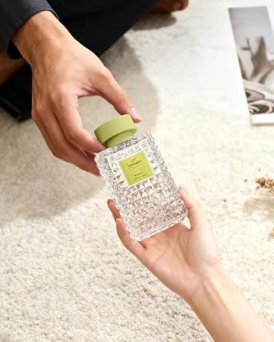 Hazioglen Reed Diffuser Set, Eucalyptus Scented Home Fragrance Air Freshener for Bathroom Shelf Decor, 5.07 fl oz/150ml Essential Oil with Sticks - Thumbnail 3