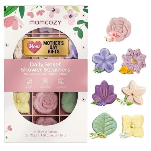 Momcozy 14-Pack Shower Steamers with 7 Floral Scents, Mothers Day Gifts, Gifts for Women, Wife, Girlfriend & Mom, Bridal Shower, At-Home Spa Aromatherapy for Daily Showers, Stress Relief
