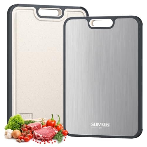Titanium Cutting Board for Kitchen, Cutting Board Double Sided Food Grade, Pure Titanium/PP, Easy to Clean Large Size 16”×10”