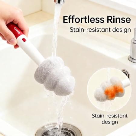 3-in-1 Cup Cleaner, 360° Dead-Angle Cleaning Brush with Extra Replaceable Head, Standable & Hangable, Baby & Pregnant Safe, Fits Mugs Thermoses Pacifiers, 2.8x6.3in/7x16cm - Thumbnail 4
