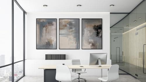 Large Framed Canvas Wall Art - Modern Grey Abstract Pictures for Living Room Aesthetic Rustic Wall Decor Black Float Framed Paintings Retro Prints for Bedroom Dinning Room 16" X 24" X 3 - Thumbnail 5