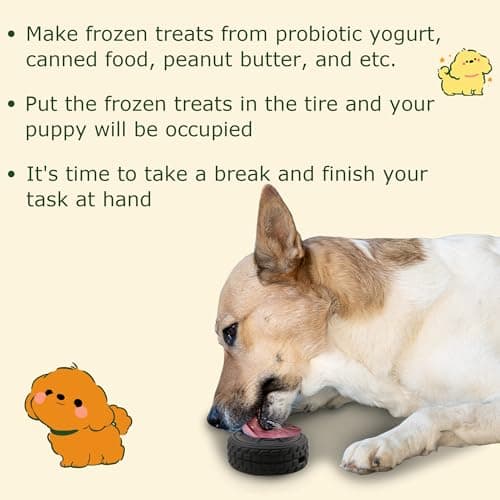 PETFROH 3-in-1 Dog Treat Toy for Aggressive Chewer, Natural Rubber Dog Puzzle, Bully Stick Holder, Frozen Treat Dispensing Toy for Small Medium Large Breeds - Thumbnail 5