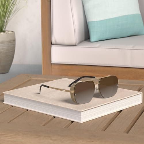 FEISEDY Sunglasses Mens Women Vintage Aviator Square Trendy Metal Steampunk Fishing Driving Sun Glasses B2894 - Thumbnail 2