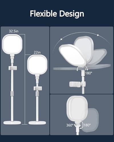Lighting for Video Calls, 30 Light Modes Video Conference Light, Desk Ring Light with Stand for Webcam, Meetings, Live Stream, Home Office. CRI 97.8 - Thumbnail 5