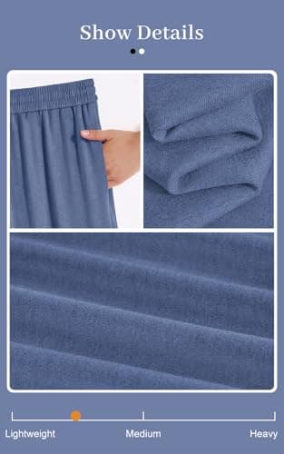 PRETTYGARDEN Womens 2 Piece Outfits Fall Short Sleeve Crew Neck Comfy Sets for Women Clothing Elastic Waist Palazzo Pants (Grey Blue, X-Large) - Thumbnail 6