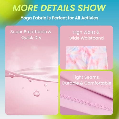 Gogokids Girls' Activewear Workout Set 2 Piece Athletic Sets Sleeveless Mesh Tank Tops and Capris Leggings Yoga Pants, Pink(150/11-12 Years) - Thumbnail 5