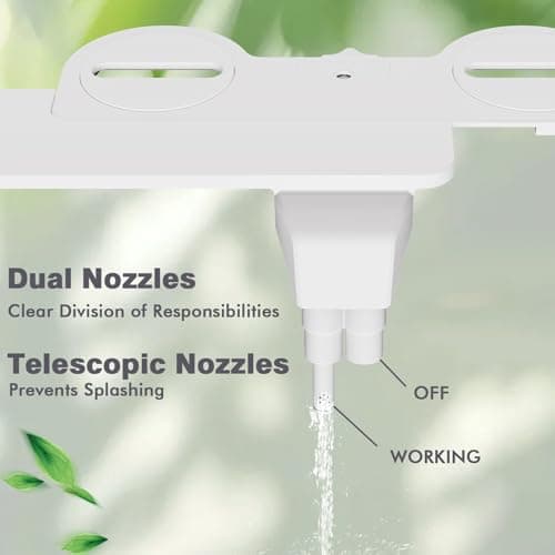 DCET Bidet Attachment, 0.23" Ultra-Slim No Gap Design, Non-Electric Self-Cleaning Bidet with Dual Nozzles (Rear & Feminine Wash), Adjustable Pressure, Tool-Free Installation - Thumbnail 4