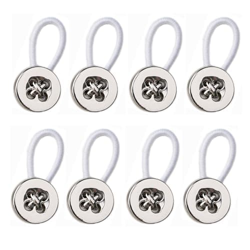 Nebubag 8PCS Collar Extenders For women & Mens Shirts,20L Alloy Button Extender For Dress Shirts Neck Collar Cuffs (Silver) - Image 1