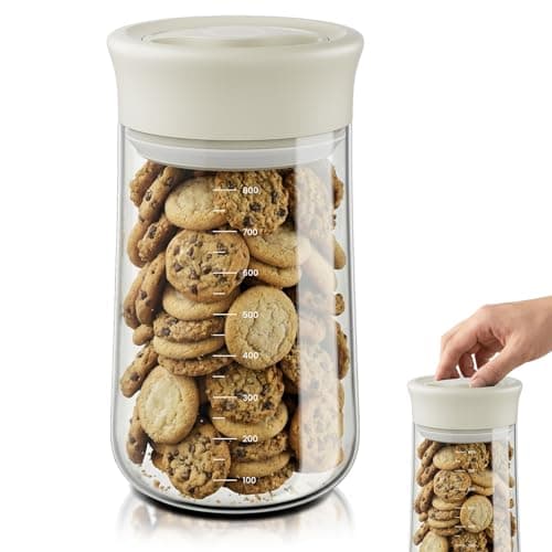 OURCABECUE Airtight Coffee Bean Storage Container, 27 oz Easy Open Quarter Twist Glass Food Storage Jars with Lid, Wide Mouth Mason Jars for Meal Prep, Overnight Oats, Grains, Loose Tea and More - Image 1