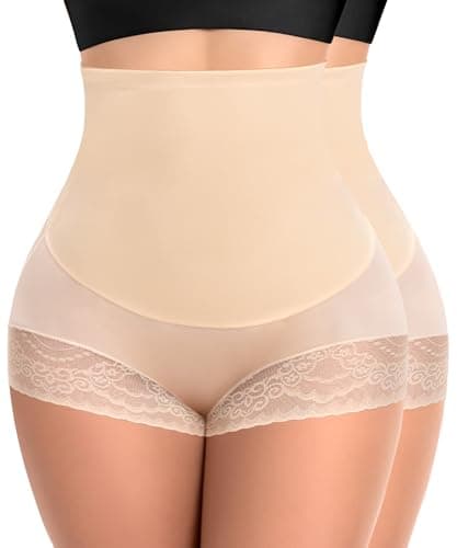 Ganado Tummy Control Shapewear for Women High Waisted Shaping Underwear Seamless Stomach Body Shaper Girdle Panties (#6 Beige+beige(High Waisted), X-Large) - Image 1