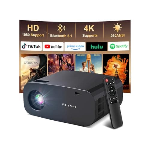 Mini Projector with WiFi and Bluetooth,4K 1080P Support Portable Projector,Built-in Apps,Android 13,Auto Keystone Correction,260 ANSI,32"-150"Screen Movie Video Projector for Indoor/Outdoor - Image 1