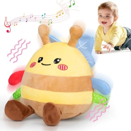 HonicWang Baby Toys 6-12 18 Months, Musical Crawling Baby Plush Toys for 3-18, Singing Recording Repeats What You Say, Tummy Time Infants Toys for Toddler 1 2 3 Year Old Boy Girl Birthday Gift Easter - Thumbnail 2