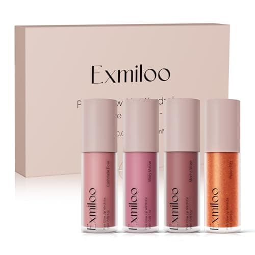 exmiloo Mini Lip Tint Stain Set – 4 Colors Liquid Lip Stain Kit for Matte & Glossy Finish, Lightweight Lip and Cheek Tint for Women and Girls, Vegan & Cruelty-Free - Image 1