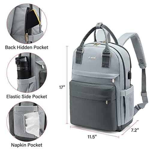 LOVEVOOK Travel Laptop Backpack Women Anti-theft Laptop Bag with USB Port Waterproof Computer Backpack for Nurse College Work - Thumbnail 5