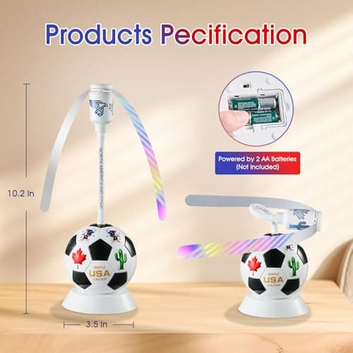chemotex Soccer Theme Fly Fans for Tables, Table Top Fly Spinner to Keep Flies Away from Food, Outdoor Fly Repellent Fan for World Cup Party Decorations, Birthday Party Decor, BBQ (3) - Thumbnail 5