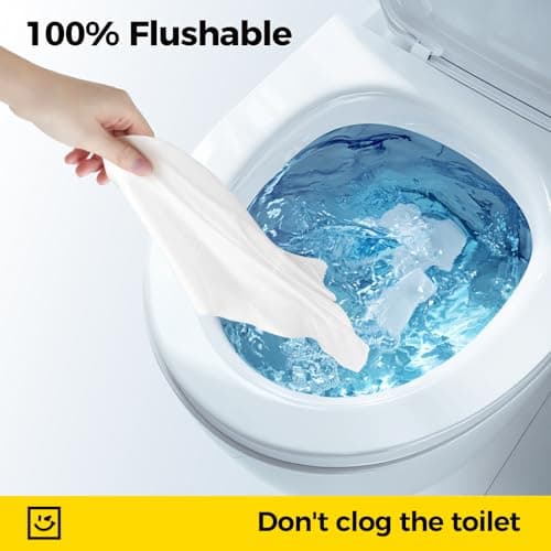 FLOW SMILE Flushable Wipes for Adult Wet Wipes, 160 Count XL Unscented Toilet Wipes, Thick & Durable, Plant Based Fibers, Septic & Sewer Safe for Sensitive Skin (4 Pack) - Thumbnail 2