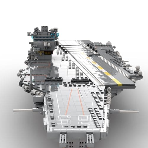 Xbrtmbuild USS Enterprise CVN-65 Aircraft Carrier Building Blocks, 1:350 Nuclear-Powered Battleship Military Bricks with 28 Aircraft, Display Stand, Collector Edition for Adults Gift - 4941 Piece - Thumbnail 4