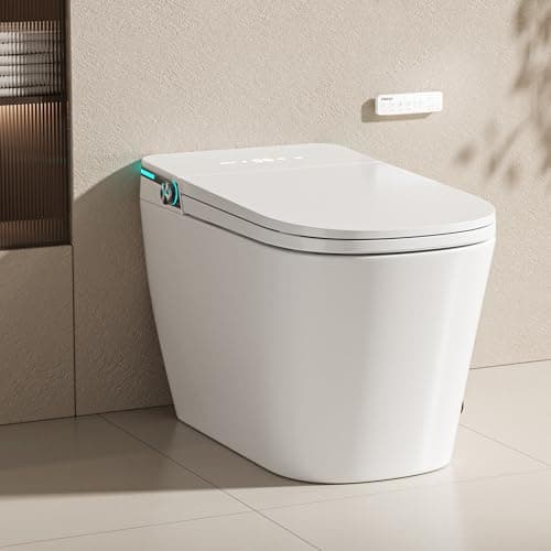 Smart Toilet with Bidet Built in by Onirap, ADA Comfort Height Toilet, Elongated Heated & Wider Seat Tank Built in with Powerful Flush, Auto Open/Close Lid, Warm Water Sprayer & Dryer, Night Light - Image 1