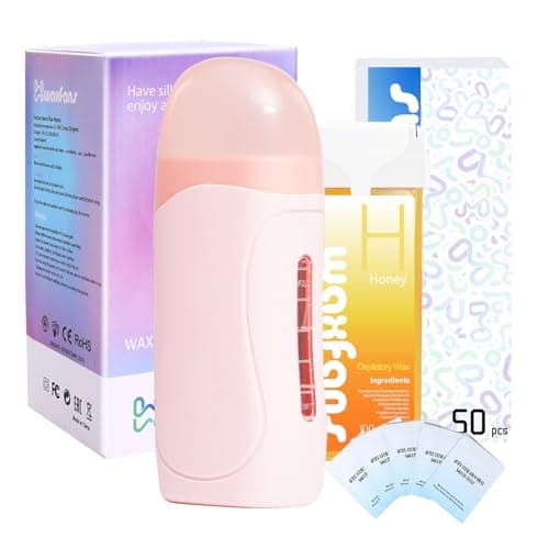 Waxfans Roll On Wax Kit, Waxing Kit for Women & Men,Cera Para Depilar for Home Hair Removal on Body and Legs, with 1 Honey Wax Cartridges & 50 Wax Strips, Easy & Smooth - Image 1