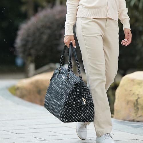 Sunveno Mommy Bag for Hospital, Large Maternity Weekender for Labor and Delivery, Stylish Travel Tote with Organizer Pouches & Changing Pad, Overnight Bag for Mom and Baby Essentials, Black Classic - Thumbnail 3