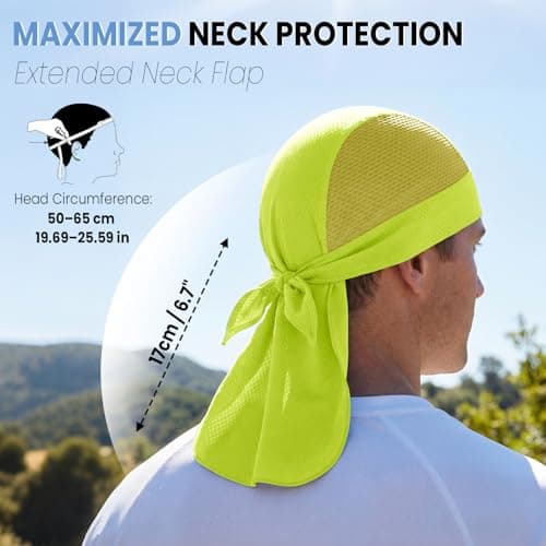 YANIKY Bandana Skull Cap with Neck Flap,Value Set Helmet Liner for Motorcycle Cycling Construction, Cooling Breathable Do Rag - Thumbnail 2
