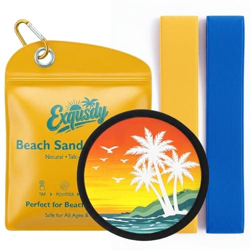 Exqusdy Beach Sand Remover - 2 in 1 Kit with Sand Removal + Elastic Towel Bands for Cruise Chair, Windproof Holder for Beach Must Haves, Toddler Essentials for Family Vacation - Image 1