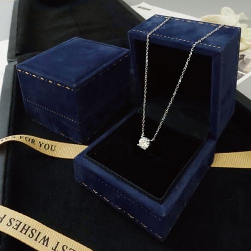 Ve Celestelle Moissanite Necklace for Women 1-2CT D Color VVS1 Clarity Lab-Created 18K Gold Plated 925 Sterling Silver Hypoallergenic Necklace for Women Men Wedding Valentine’s Gift (18K White Gold Plated S925, 1CT) - Thumbnail 6