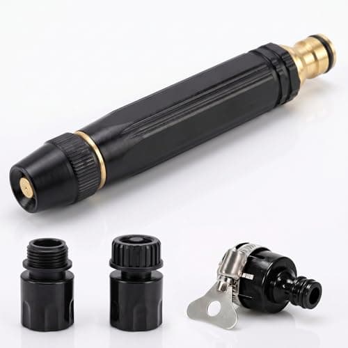5-in-1 High Pressure Hose Nozzle,PowerJet High Pressure Water Gun,Garden Hose Pressure Booster,Home High Pressure Car Wash Water Gun, Heavy Duty for Car Wash, Garden Watering & Outdoor Cleaning - Image 1