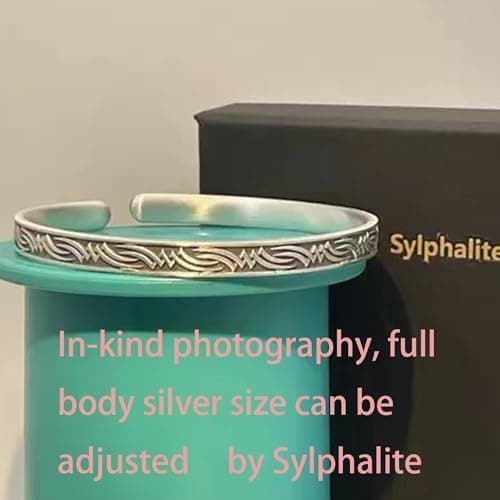 Sylphalite ArtisanCraft Handcrafted 999 pure silver bracelet for menSilver Men's Cuff Bracelet – Vintage Tribal Engraved Hip-Hop Bangle, Hypoallergenic Luxury Gift for Him, Groomsmen, Anniversary or Graduation - Thumbnail 3