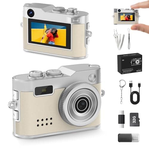 Mini Keychain Camera, 1080P & 2MP Retro Aesthetic, 32GB Memory, Pocket-Sized Vintage Camera, Bag Charm, Birthday Gift - Image 1
