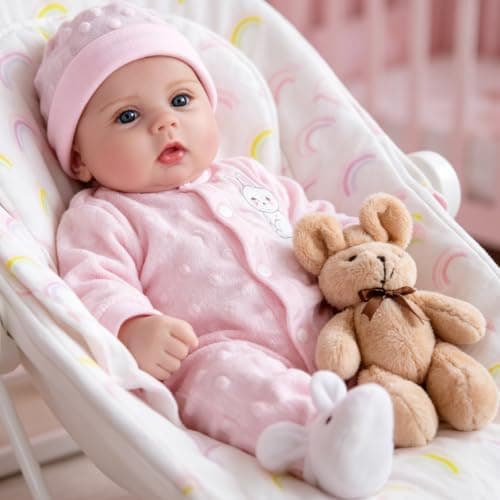 Milidool Reborn Baby Dolls Lifelike Girl Doll 18 inch Realistic Newborn Baby Doll Real Looking Silicone Baby Dolls Girl with Feeding Complete Accessories for 3+ Years Old Gifts - Thumbnail 3
