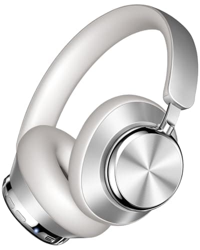 Wentronic Y03 Bluetooth Headphones Wireless Active Noise Cancelling Over Ear Headphones 48 Hours Playtime High Sound Quality 6 EQ Music Mode Headphones with Soft Ear Cushion - Silver - Image 1