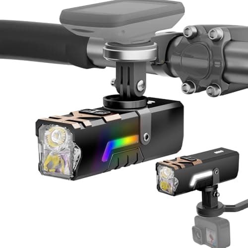 SKYFIRE 2500LM Bike Lights for Night Riding,Compatible with Garmin/Gopro Mount,4000mAh Rechargeable Bike Headlight with Colorful Side Light,Waterproof LED Bike Front Light for Road Mountain Cycling - Image 1