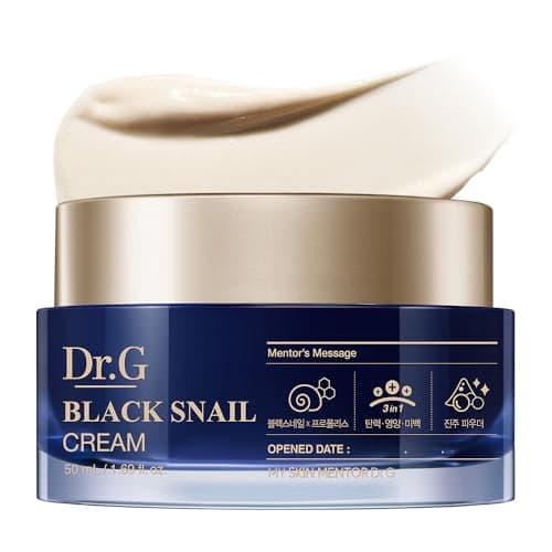 Dr. G Black Snail Cream - Korean Skincare with Snail Mucin - Anti-Aging Face Cream for Fine Lines - Firming Lotion for Skin Elasticity - Moisturizer for Skin Dullness - Deep Nourishment - 1.69 fl oz - Image 1