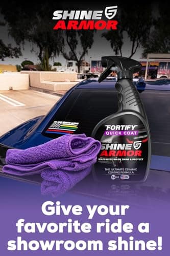 Car Wax Spray and Ceramic Coating for Cars - 3 in 1 Waterless Car Wash and Detailing - Quick Effect Coating Agent for Car - High Gloss Car Coating Spray, Shiny Car Stuff by Shine Armor - 24FlOz - Thumbnail 3