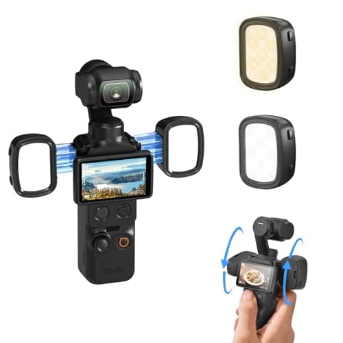 BRDRC 2PCS Pocket 3/4 Magnetic Auxiliary Light, USB C Rechargeable Mini LED Fill Light Attachment, 3 Color Mode & 3-Level Adjustable Brightness for DJI Osmo Pocket 3/4 & Xtra Muse Accessories - Image 1