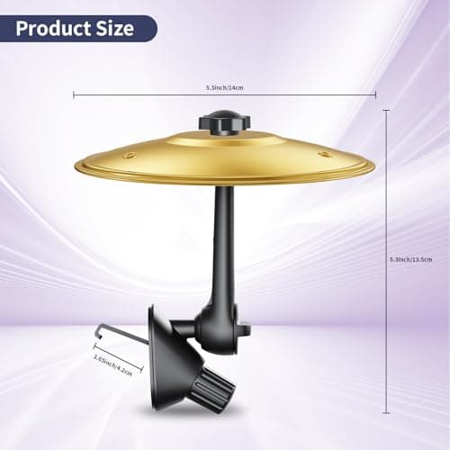 Easter Gifts, Mini Cymbal, Car Air Vent Mini Drum Crash Cymbal, Funny Musical Instruments Gadget for Drummer Music Lovers Gift, Suitable for all Types of Vehicles, Gold - Thumbnail 2