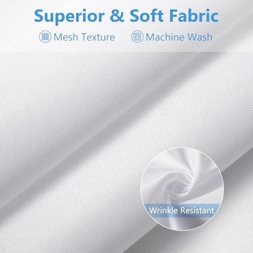PILOTSHARK 120GSM Ultimate Waterproof Fabric Shower Curtain Liner - TPU Lamination Technology with 3 Magnets,Machine Washable,71x72 Inch Soft Cloth Shower Curtain or Shower Liner,for Bathroom(White) - Thumbnail 4