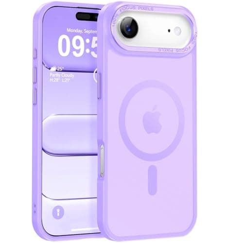 Newfuture Magnetic for iPhone Air Case [Compatible with Magsafe] [Military Grade Drop Protection] Matte Anti-Scratch Shockproof Protective Phone Cover for Replacement Batteries, Lilac Purple