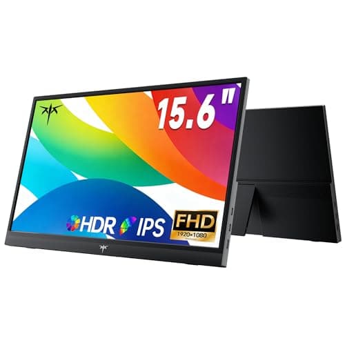 KTC Portable Monitor 15.6 Inch, FHD 1080P Travel Laptop Monitor Extender with USB-C HDMI, Ultra-Slim IPS HDR Display with Speakers, Second Monitor Screen for Laptop Phone Xbox Mac Switch, Black H15F9 - Image 1