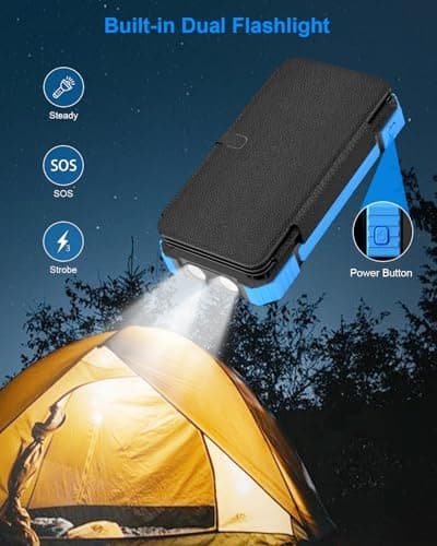 GULLVEN Solar Power Bank 20000mAh, 4 Built-in Cables, PD22.5W Portable Charger - Thumbnail 4
