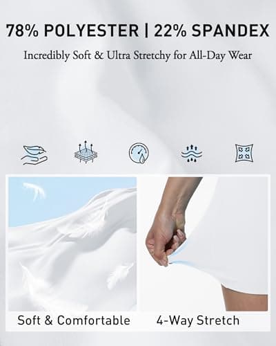Roadbox 5" High Waisted Women's Biker Shorts, Tummy Control Compression Booty Spandex Shorts for Volleyball Workout Gym Yoga Running(L) White - Thumbnail 3