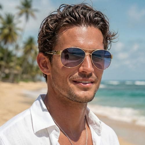 CARFIA Pilot Polarized Sunglasses for Men Women UV400 Vintage Retro Style Driving Sun glasses - Thumbnail 3