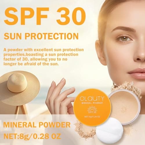 Loose Face Powder, Mineral Powder SPF 30, Setting Powder with Powder Puff, Oil Control, Buildable Coverage, Natural Matte Finish, Powder Sunscreen for Face & Scalp (Medium) - Thumbnail 3